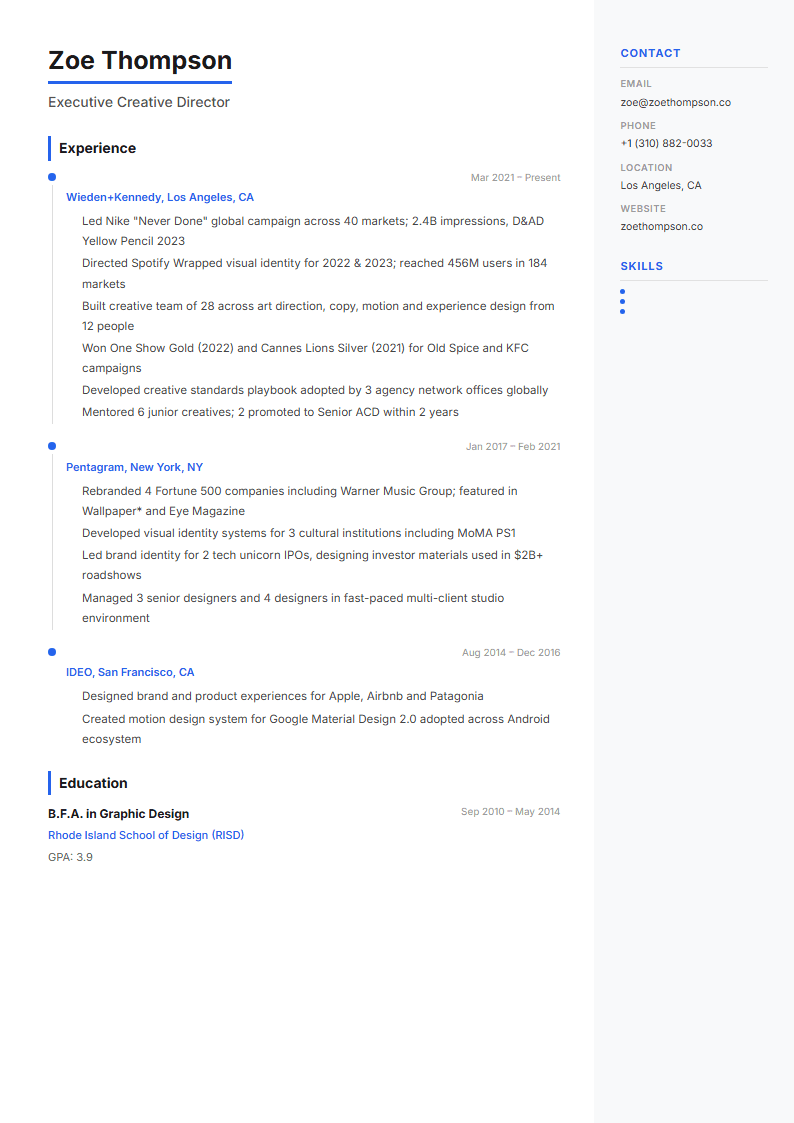 creative resume template
