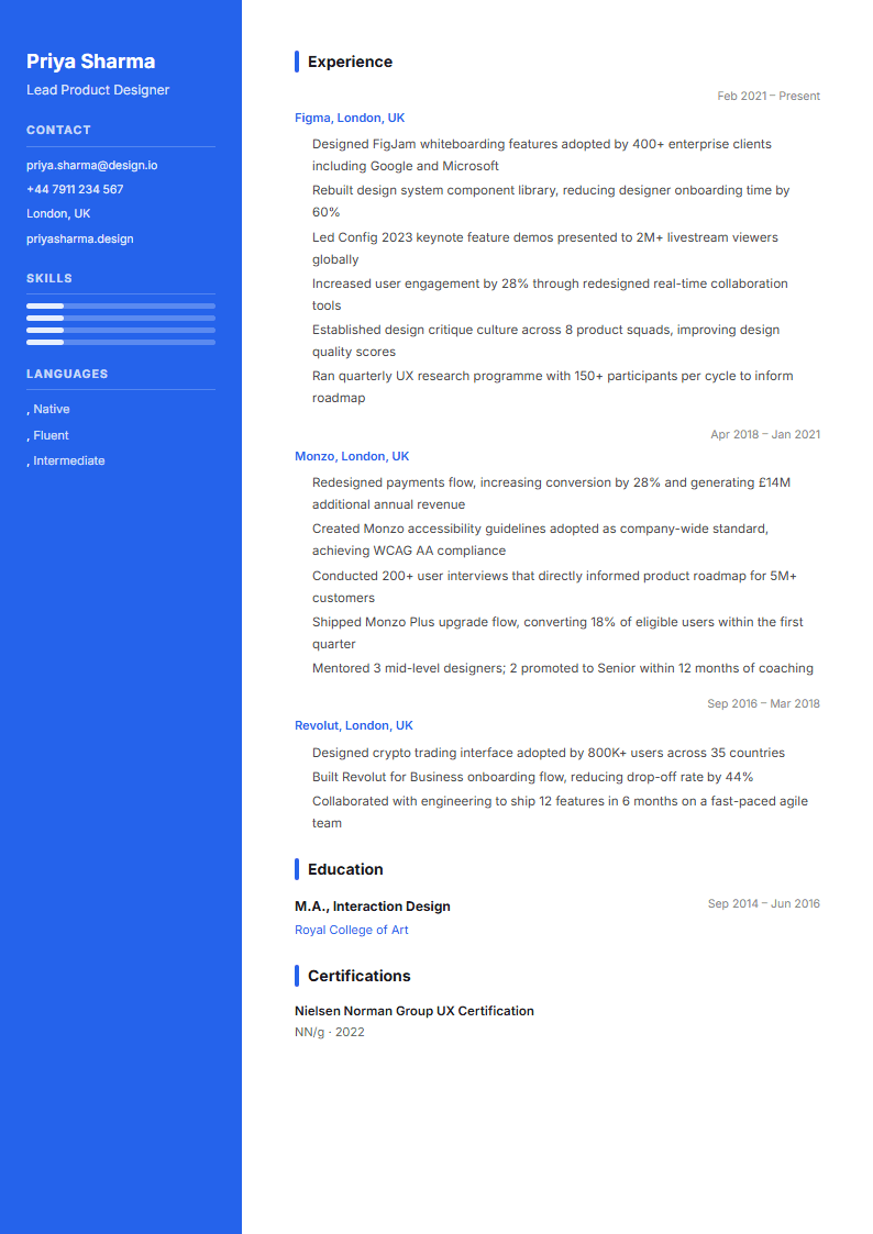 modern resume template